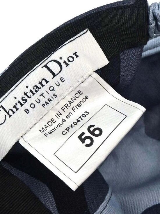 Christian Dior Blue Camouflage Cap Hat #56 CPX04703 Small Good main image 6
